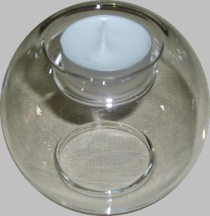 Bougeoir boule en verre